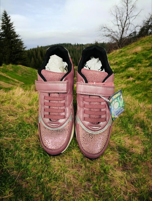 Geox J SPACECLUB G.E - PE.GBK+SY.SU Kinder Sneaker in Rosa / Silber Herstellernummer : J368VE OAJAU C8217  ( Letzte Stück )