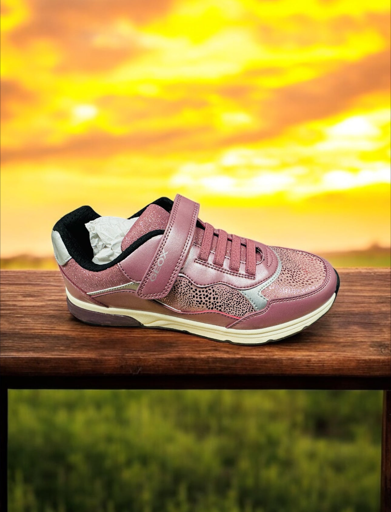 Geox J SPACECLUB G.E - PE.GBK+SY.SU Kinder Sneaker in Rosa / Silber Herstellernummer : J368VE OAJAU C8217  ( Letzte Stück )